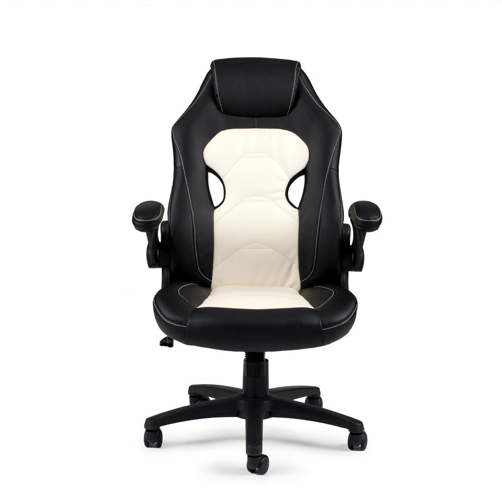 Furniture Faux Leather Office Chair in Black and White. Picture 2