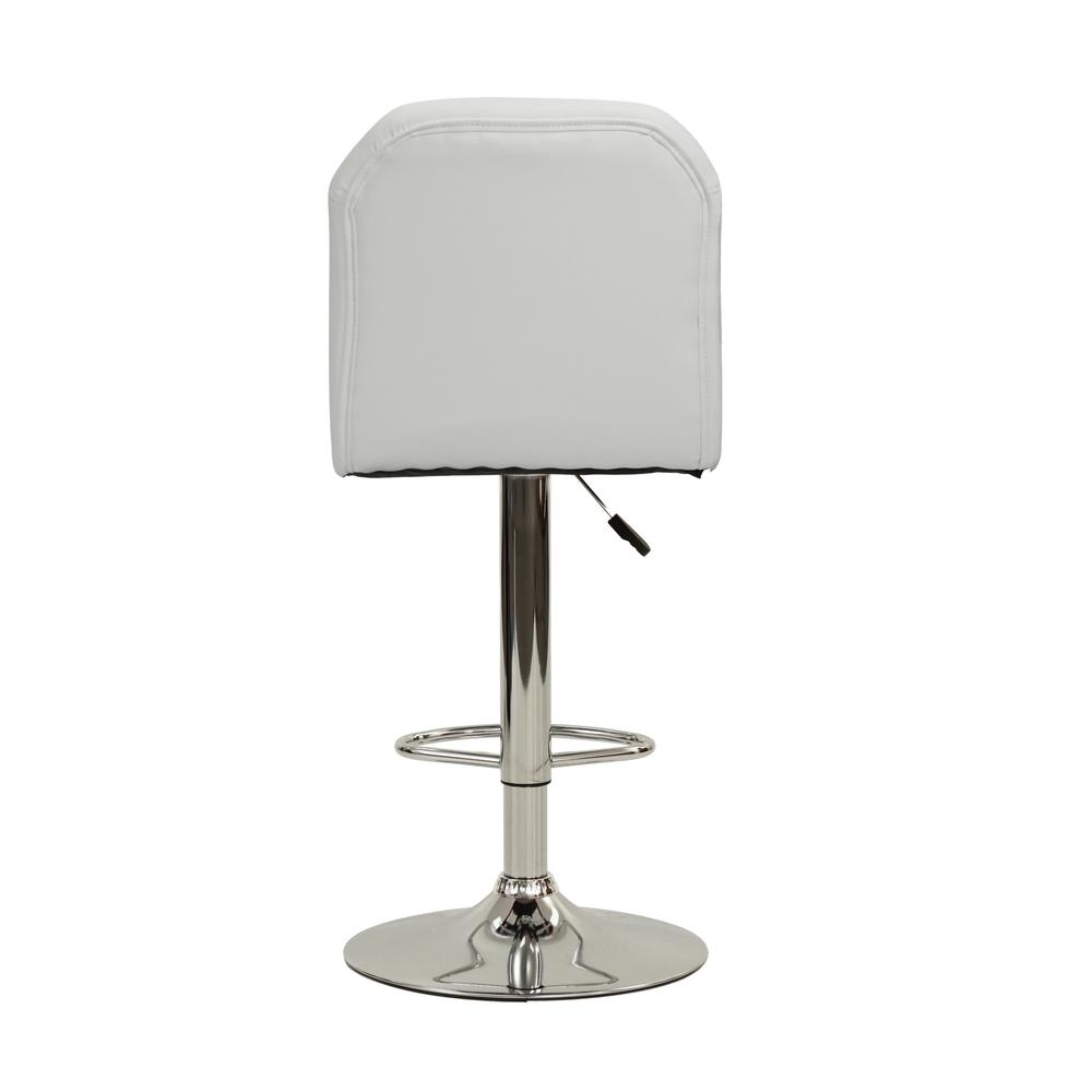 Adjustable Height & Swivel Barstool 2 Piece in White Faux Leather. Picture 4