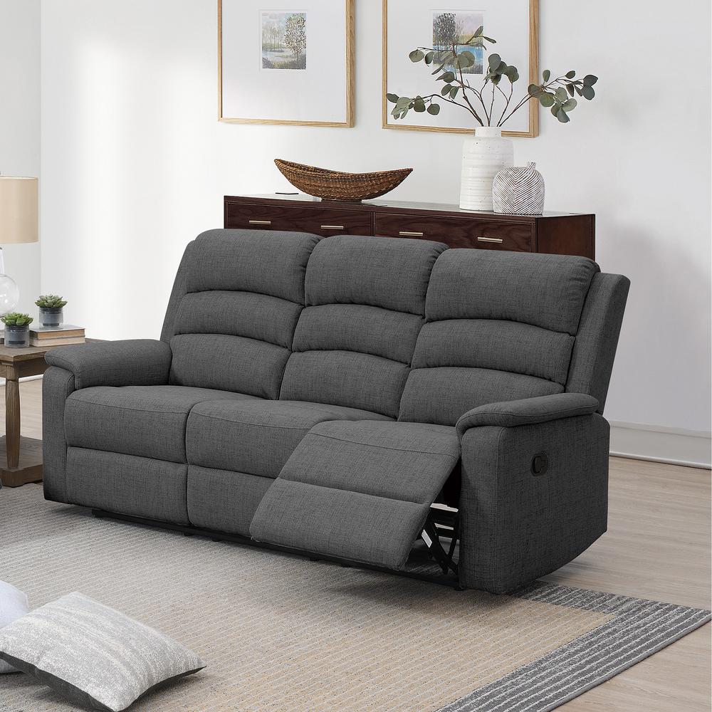 Manual Sofa Recliner in Dark Gray. Picture 1