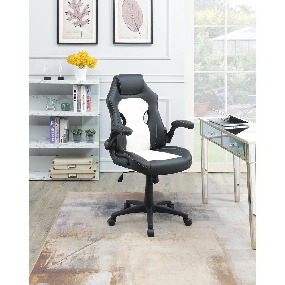 Furniture Faux Leather Office Chair in Black and White. Picture 1