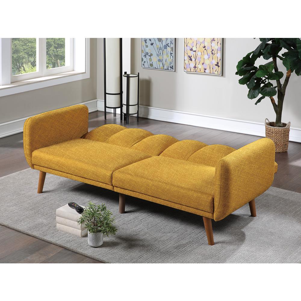 Upholstered Adjustable Sofa in Mustard. Picture 4