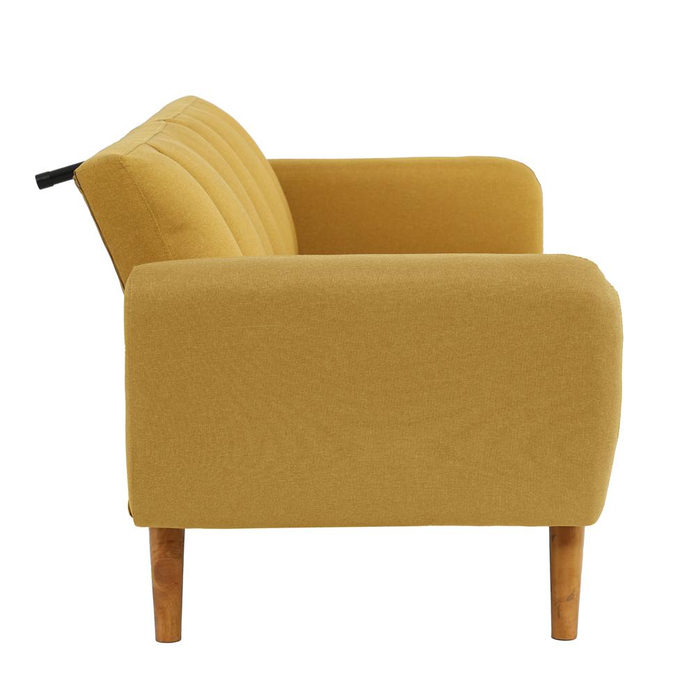 Upholstered Adjustable Sofa in Mustard. Picture 3