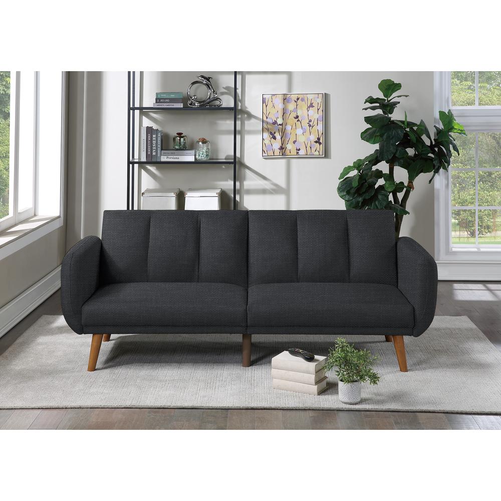 Upholstered Adjustable Sofa in Black. Picture 1