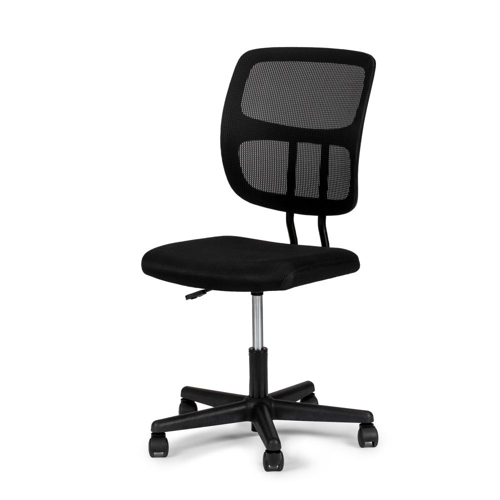 Furniture Armless Mesh Fabric Office Chair in Black Color. Picture 3