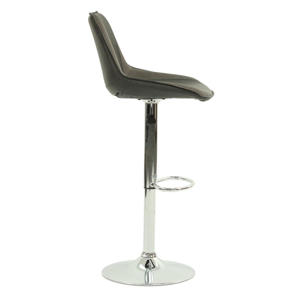 Adjustable Height & Swivel Barstool 2 Piece in Ebony Faux Leather. Picture 4