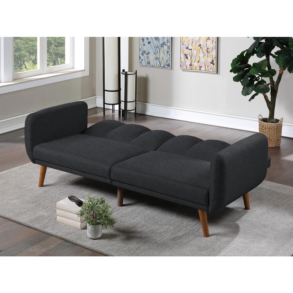 Upholstered Adjustable Sofa in Black. Picture 2