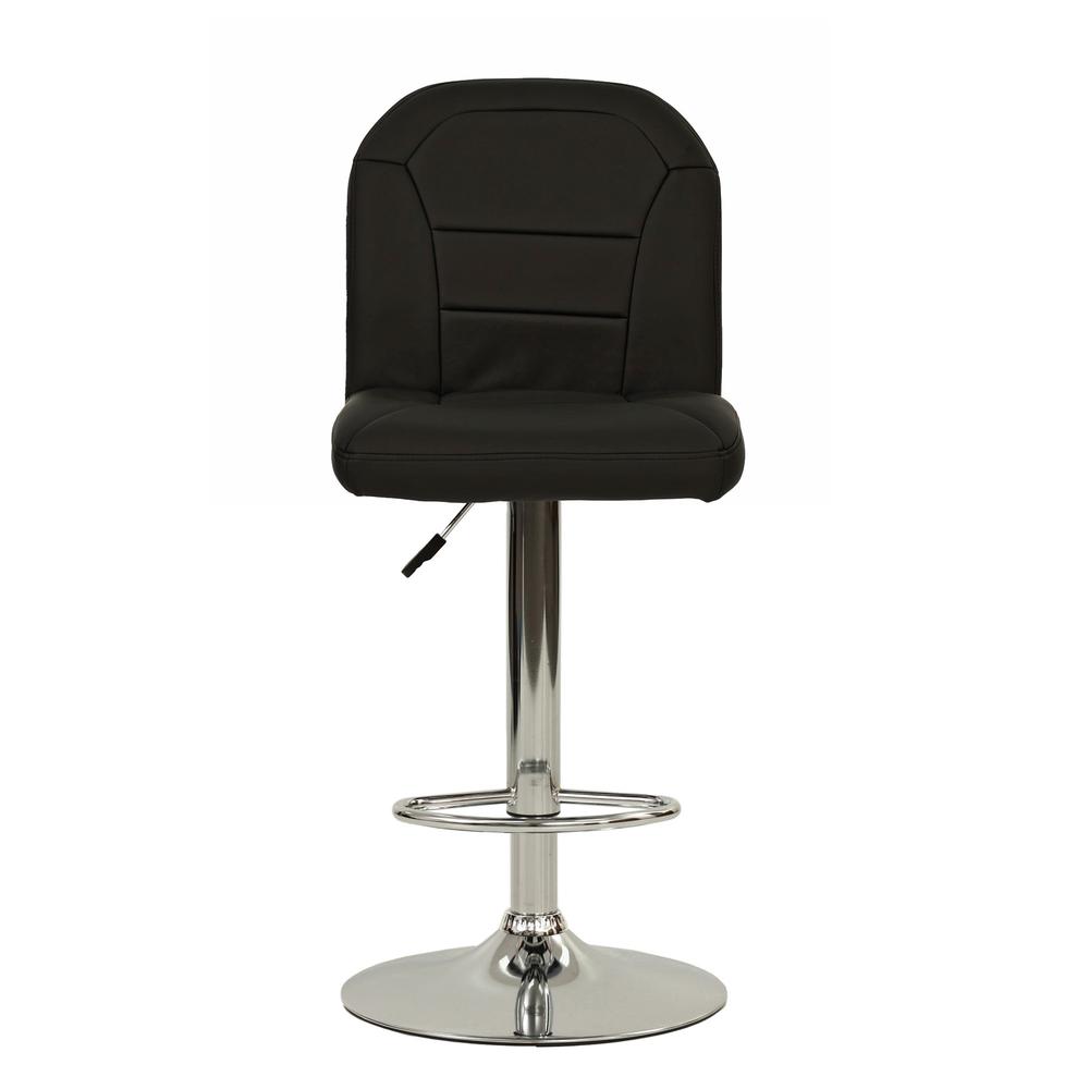 Adjustable Height & Swivel Barstool 2 Piece in Black Faux Leather. Picture 2