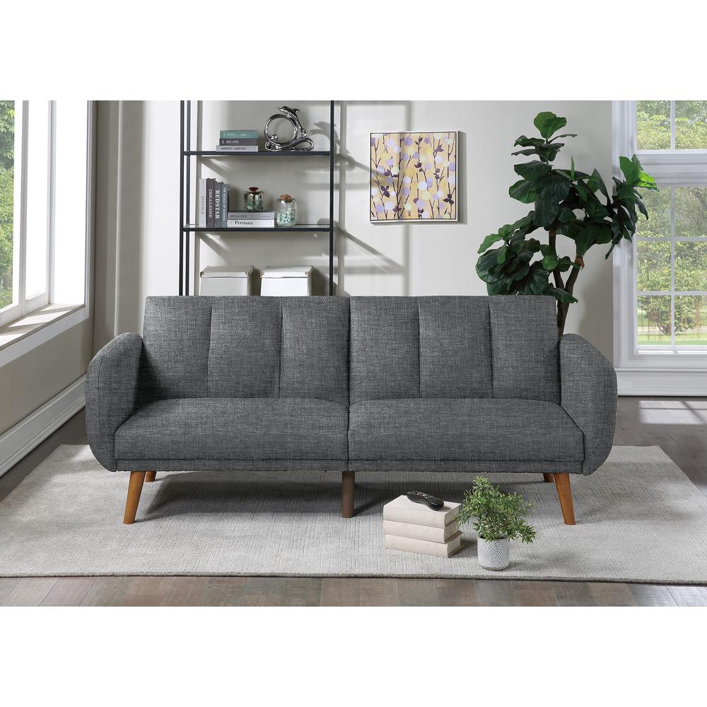 Upholstered Adjustable Sofa in Blue Gray. Picture 1