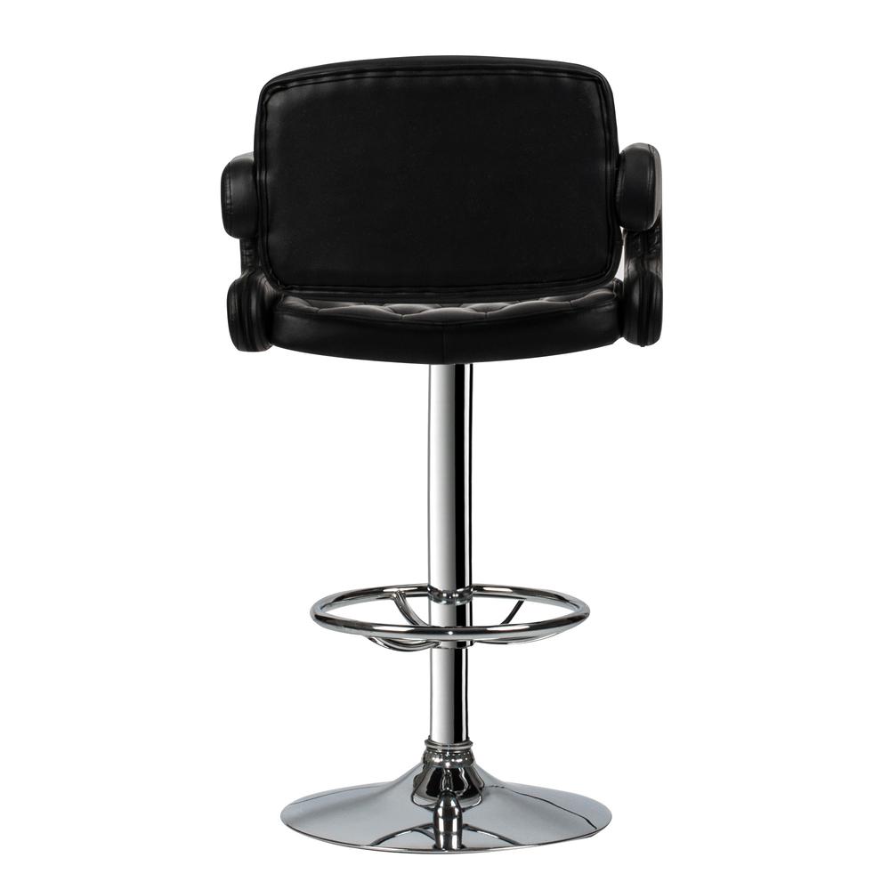 Poundex Adjustable Height & Swivel Barstool in Black Faux Leather (1Pc), 22" W x 20" D x 38" ~ 44" H, Package Weight 27. Picture 1
