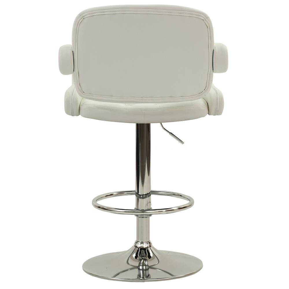 Poundex Adjustable Height & Swivel Barstool in White Faux Leather (1Pc), 22" W x 20" D x 38" ~ 44" H, Package Weight 27. Picture 3