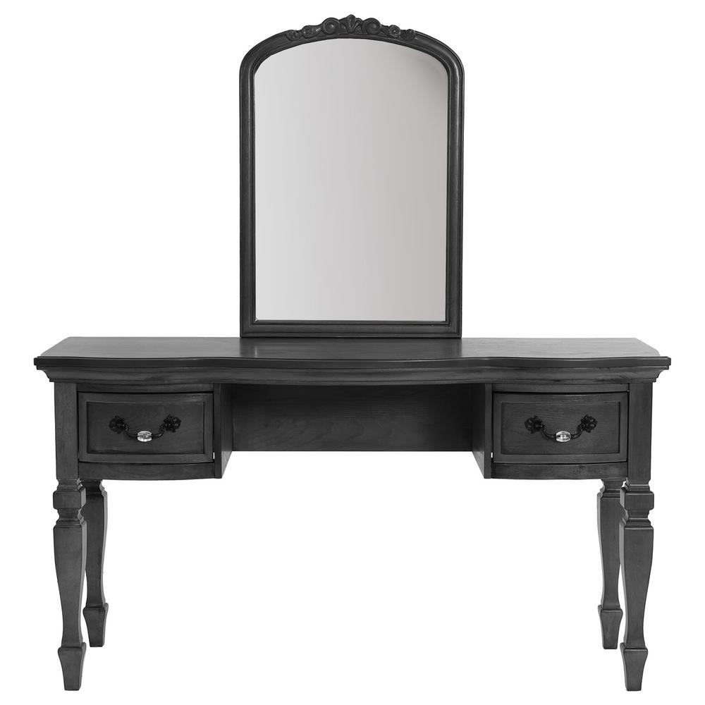 Poundex Wooden Makeup Vanity Set Desk, Mirror and Stool - Gray, 54" W x 19" D x 60" H, Package Weight 110. Picture 2