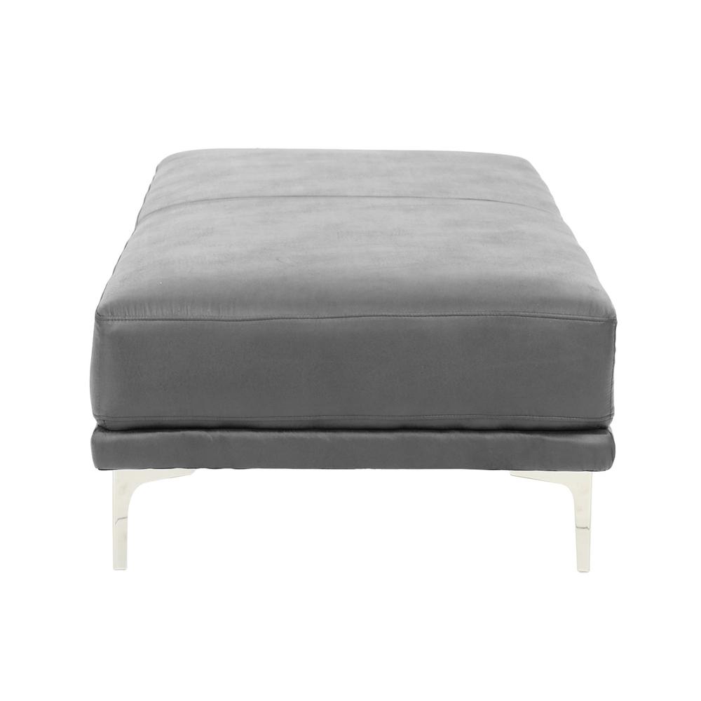 Poundex Faux Leather Cocktail Ottoman in Antique Gray, 66" W x 33" D x 18" H, Package Weight 69. Picture 3