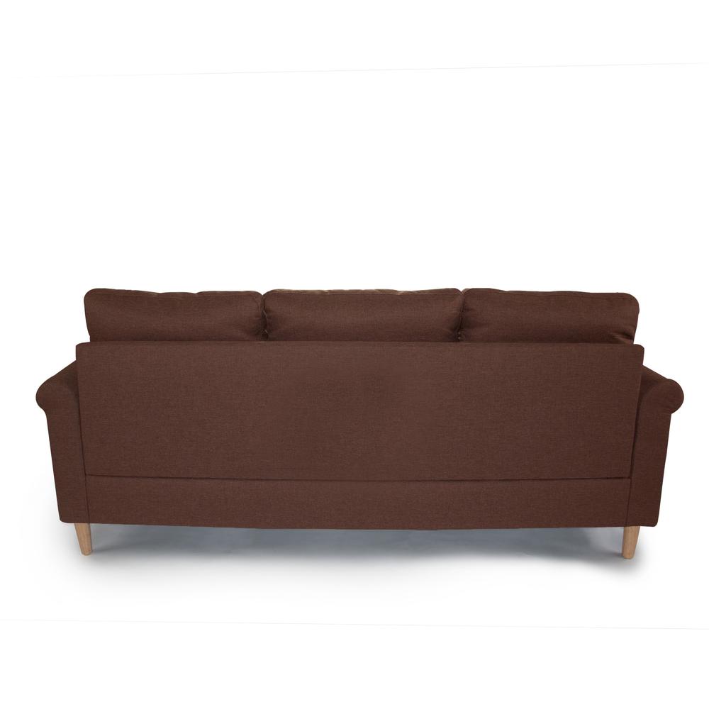 Poundex Reversible Chaise Sectional Set in Dark Coffee Fabric, 87" W x 59" D x 36" H, Package Weight 140. Picture 3