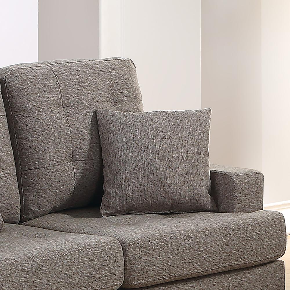 Poundex 2 Piece Fabric Sofa Loveseat Set in Coffee, Sofa 72" W x 33" D x 35" H, Loveseat 56" W x 33" D x 35" H, Package Weight 83. Picture 2