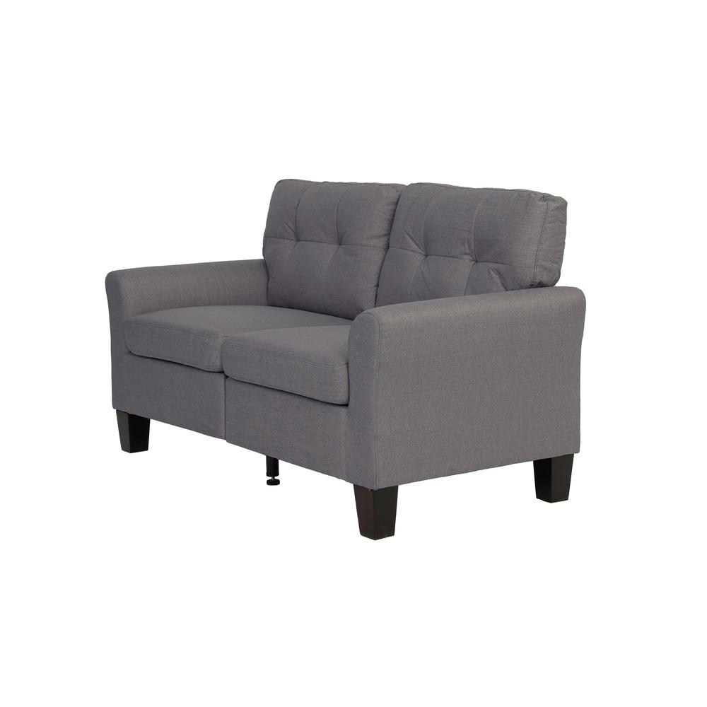 Poundex 2 Piece Fabric Sofa Loveseat Set in Charcoal Gray Color, Sofa 72" W x 32" D x 35" H, Loveseat 58" W x 32" D x 35" H, Package Weight 82. Picture 4
