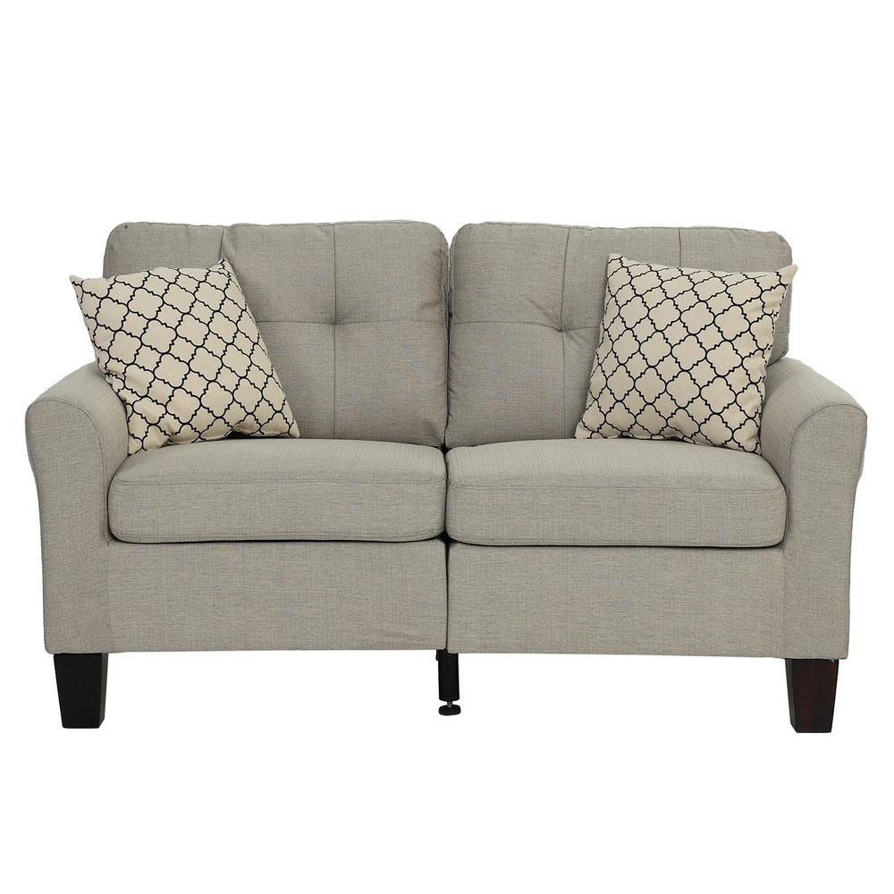 Poundex 2 Piece Fabric Sofa Loveseat Set in Beige Color, Sofa 72" W x 32" D x 35" H, Loveseat 58" W x 32" D x 35" H, Package Weight 82. Picture 3