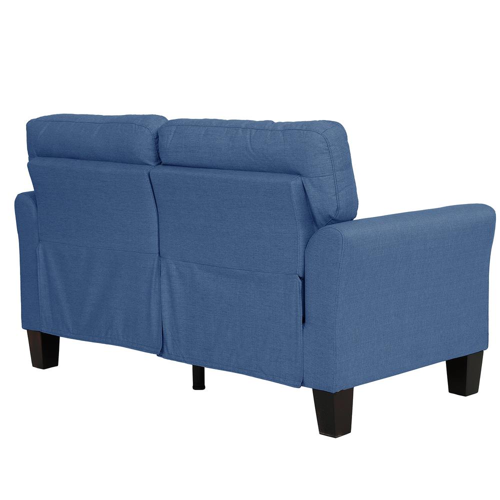 Poundex 2 Piece Fabric Sofa Loveseat Set in Blue Color, Sofa 72" W x 32" D x 35" H, Loveseat 58" W x 32" D x 35" H, Package Weight 82. Picture 2