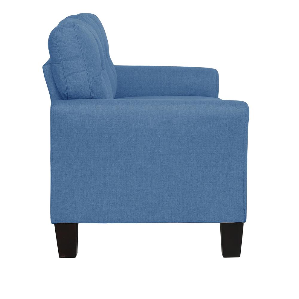 Poundex 2 Piece Fabric Sofa Loveseat Set in Blue Color, Sofa 72" W x 32" D x 35" H, Loveseat 58" W x 32" D x 35" H, Package Weight 82. Picture 4