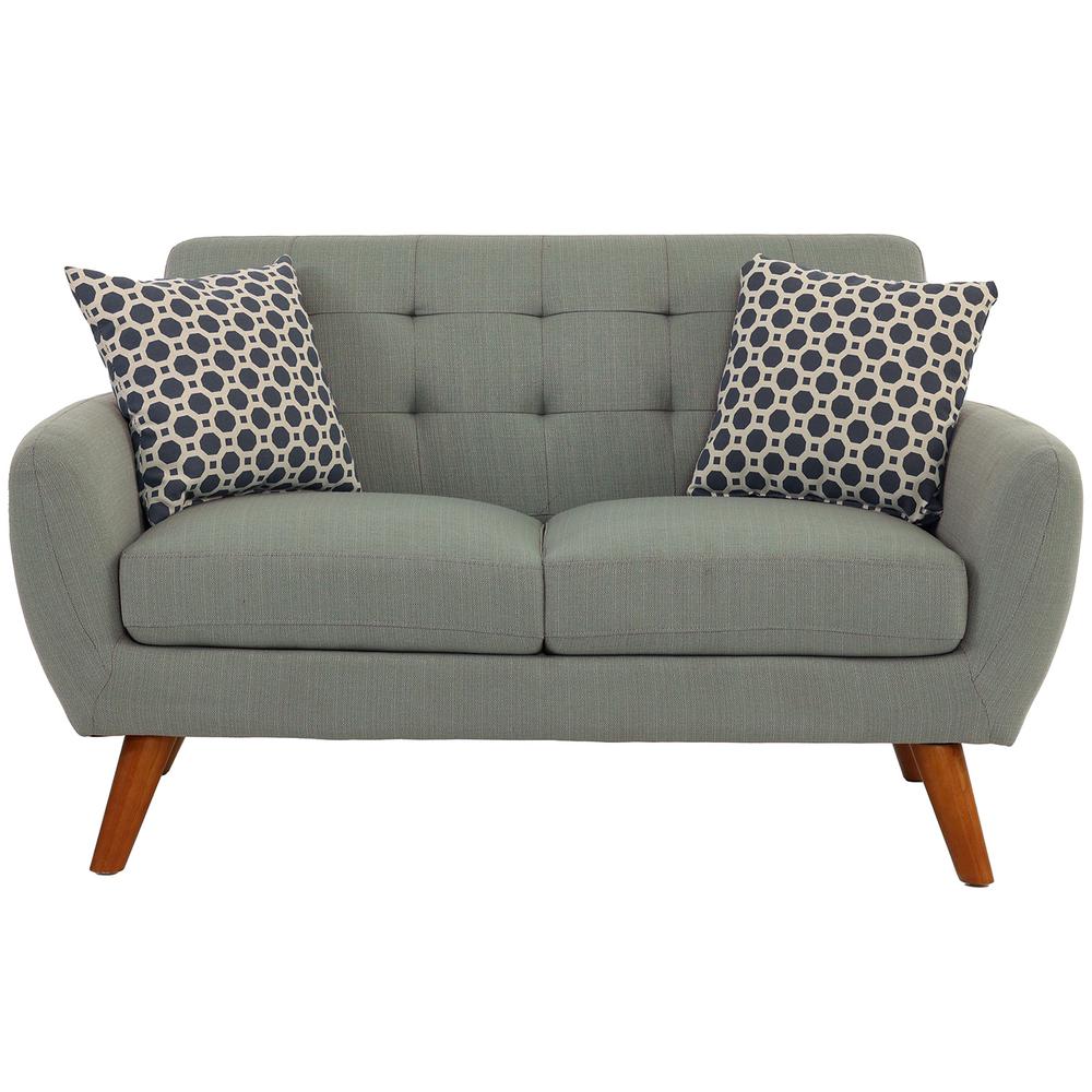 Poundex 2 Piece Sofa and Loveseat Set in Gray Fabric, Sofa 80" W x 33" D x 33" H, Loveseat 58" W x 33" D x 33" H, Package Weight 76. Picture 3