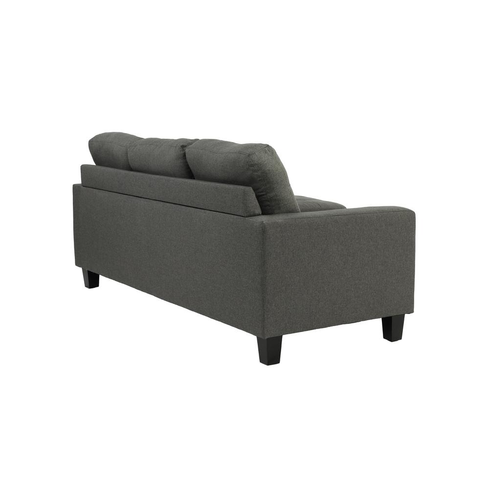 Poundex Reversible Chaise Sectional and Ottoman in Blue Gray Fabric, Reversible Sectional 81" W x 60" D x 34" H, Cocktail Ottoman: 45" W x 26" D x 19" H, Package Weight 159. Picture 3