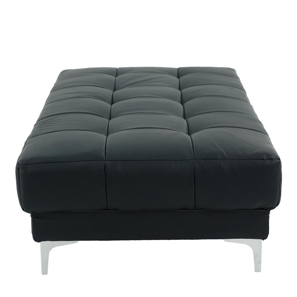 Poundex Tufted Faux Leather Cocktail Ottoman in Black Color, 66" W x 33" D x 17" H, Package Weight 68. Picture 3