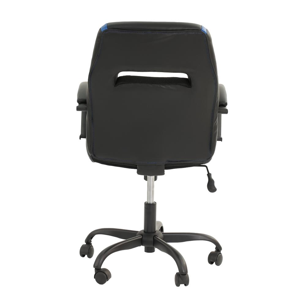 Furniture Faux Leather Office Chair in Black and Blue. Picture 4