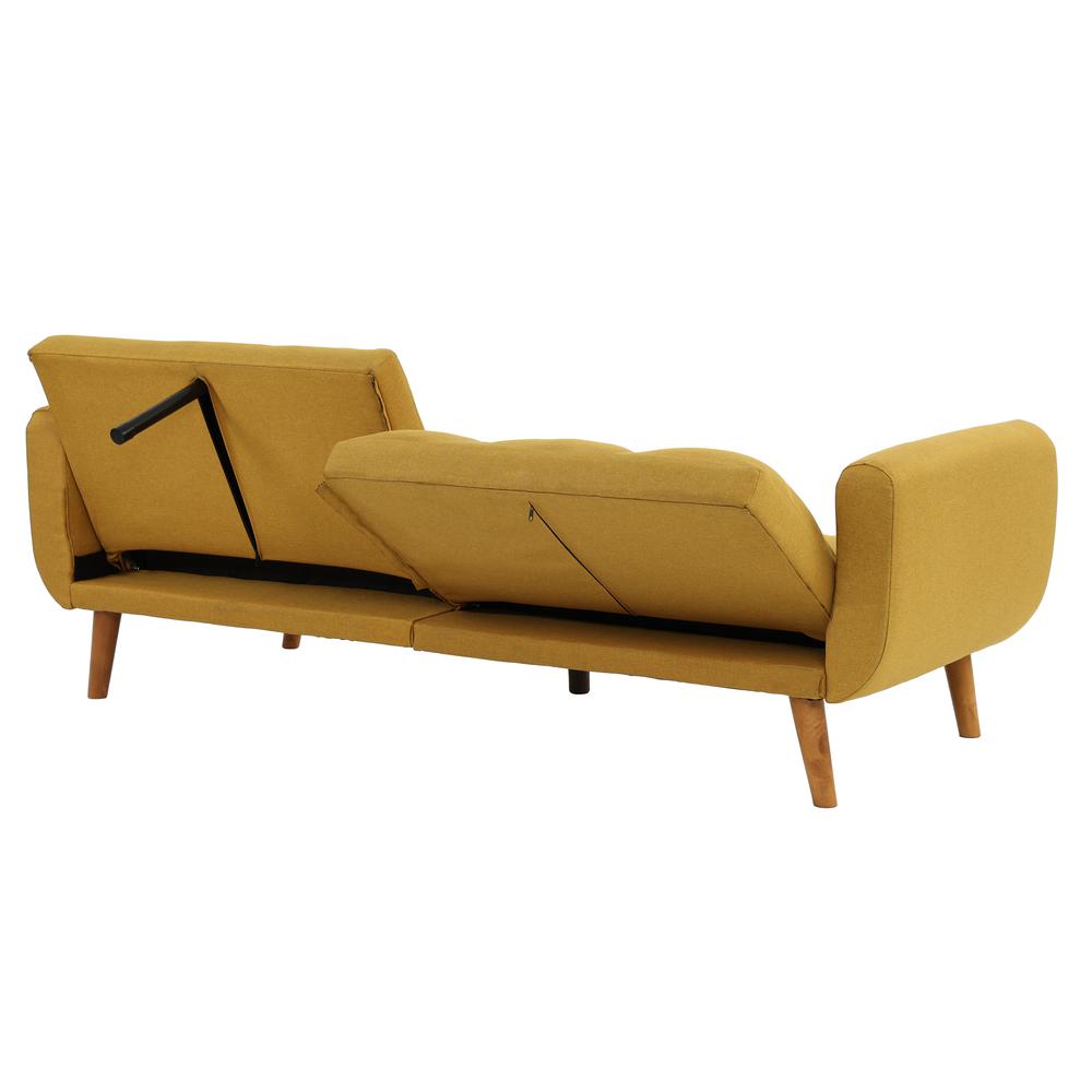 Upholstered Adjustable Sofa in Mustard. Picture 2