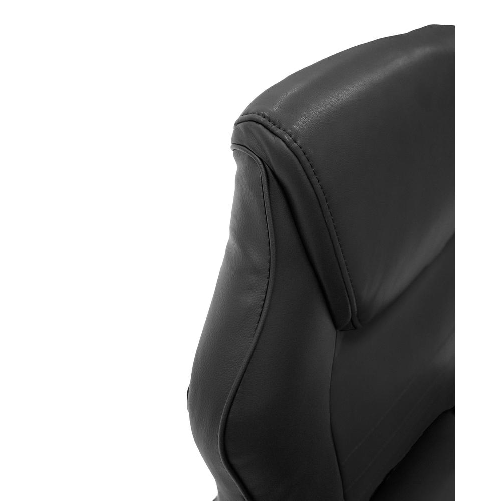 Furniture  Faux Leather  Office Chair in  All  Black. Picture 3