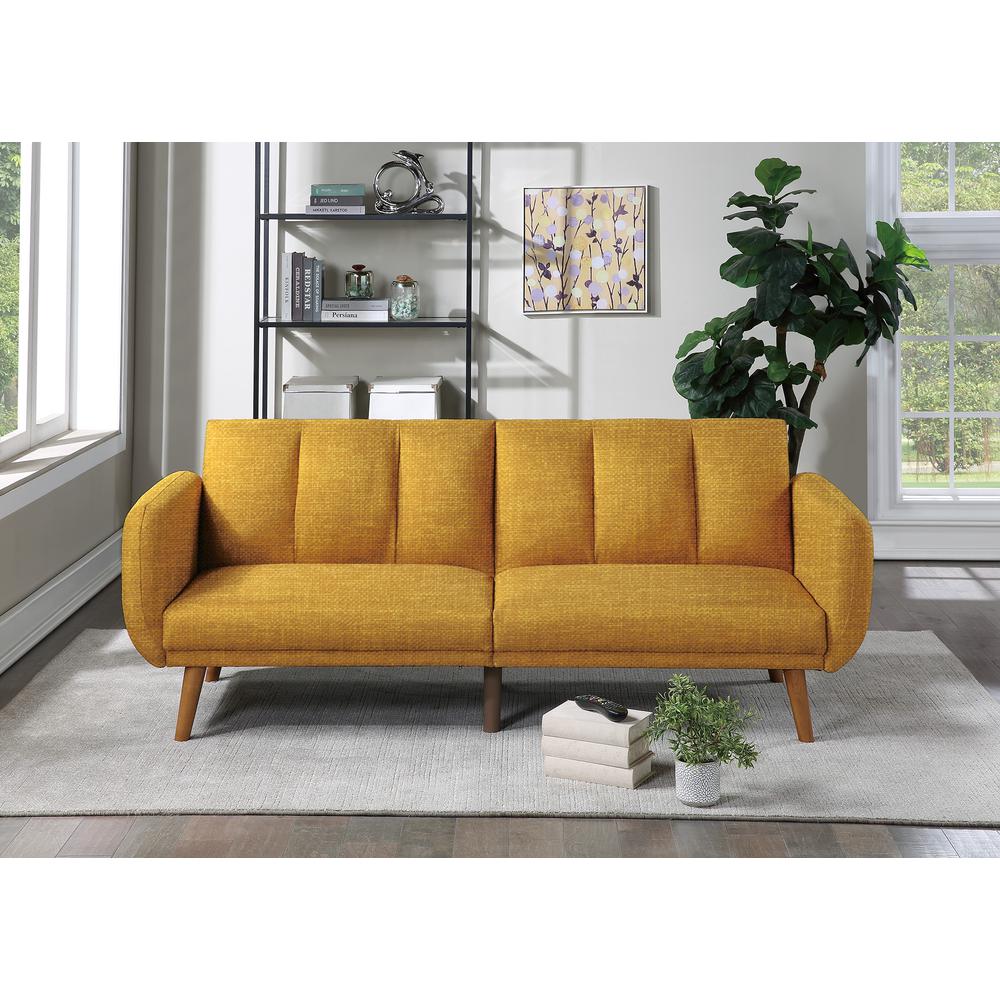 Upholstered Adjustable Sofa in Mustard. Picture 1