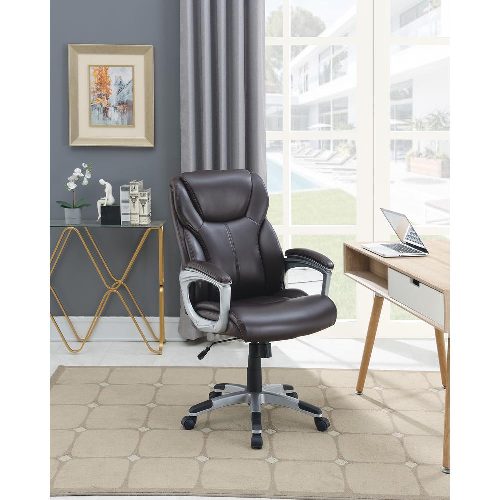 Furniture Executive Office Chair in Brown Faux Leather. Picture 1