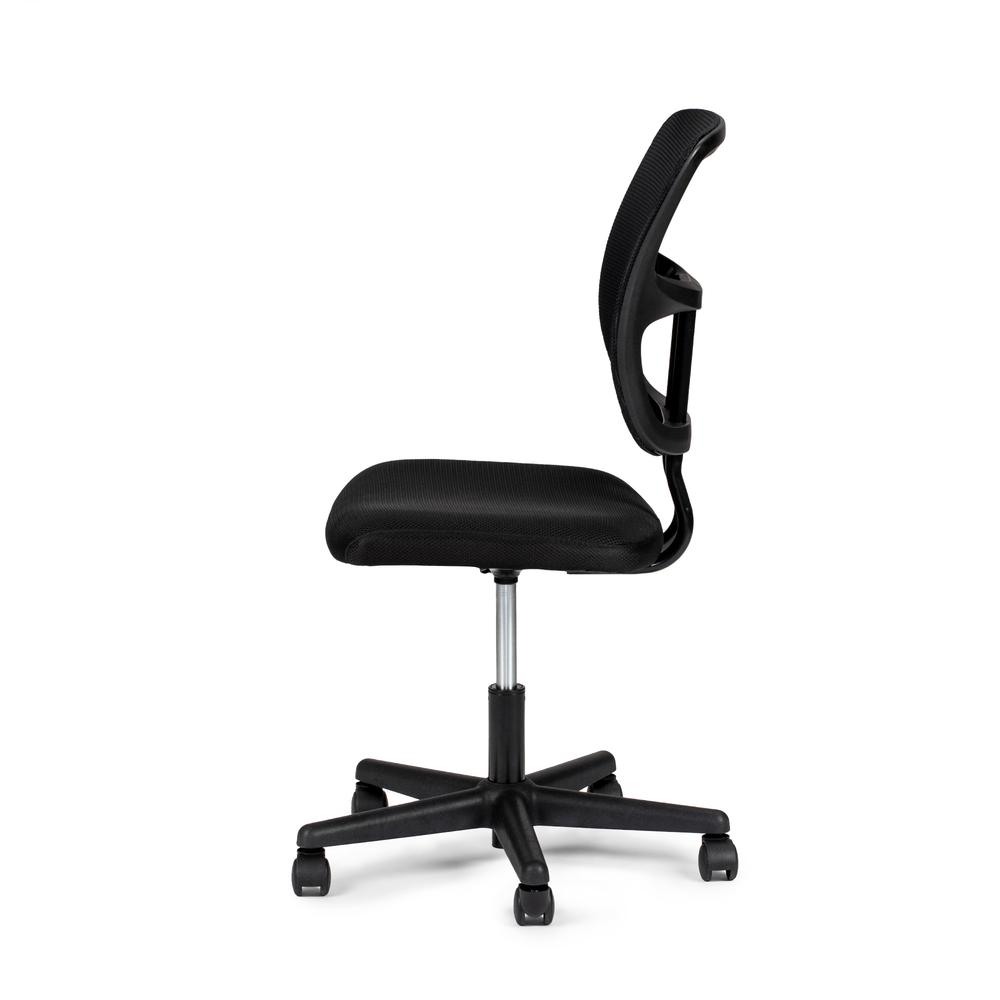 Furniture Armless Mesh Fabric Office Chair in Black Color. Picture 4