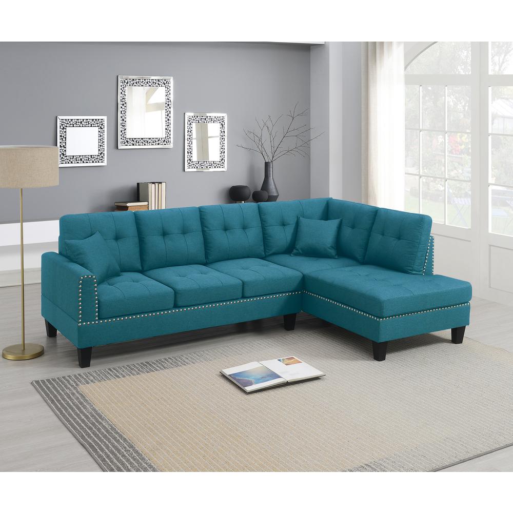 2-piece Sectional Set in Azure. Picture 2