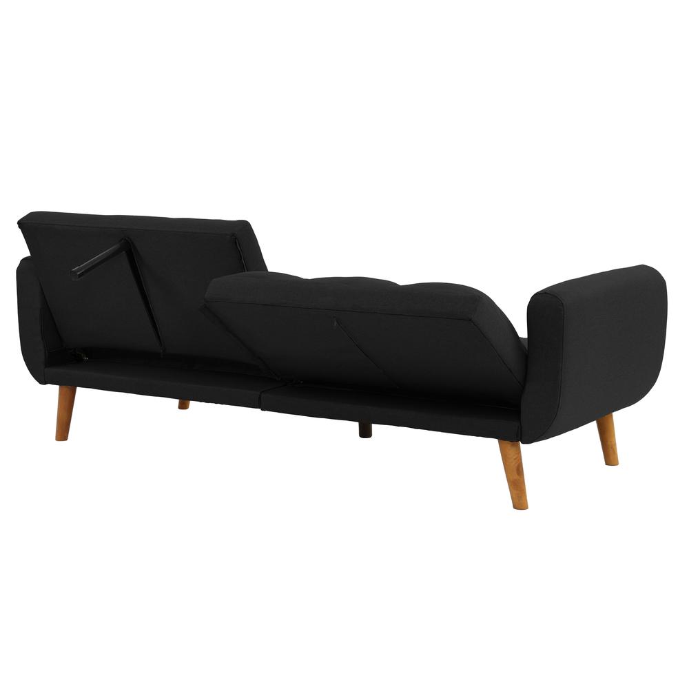 Upholstered Adjustable Sofa in Black. Picture 4