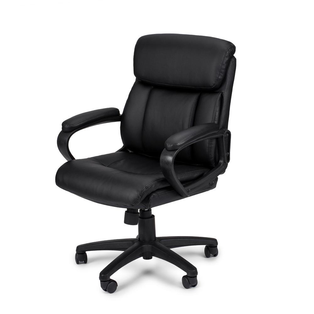 Furniture Modern Faux Leather Office Chair in Black Color. Picture 3