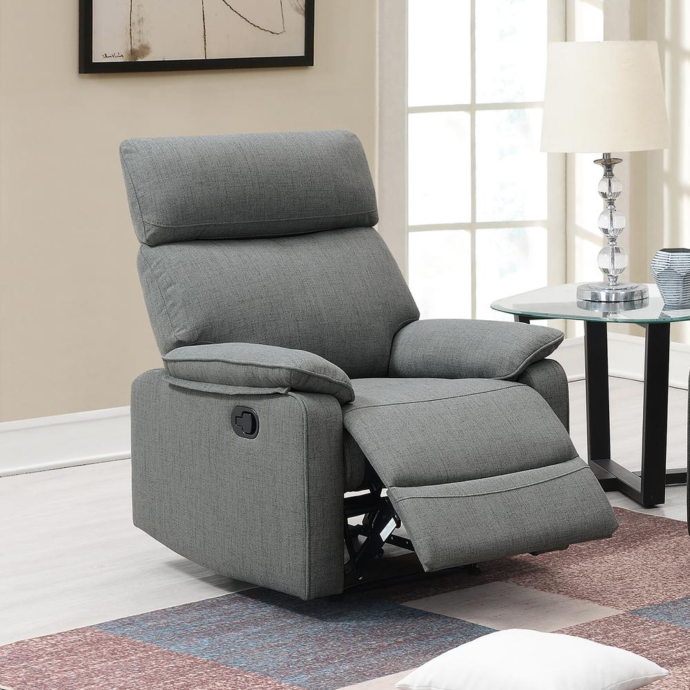 Manual Recliner in Gray. Picture 1