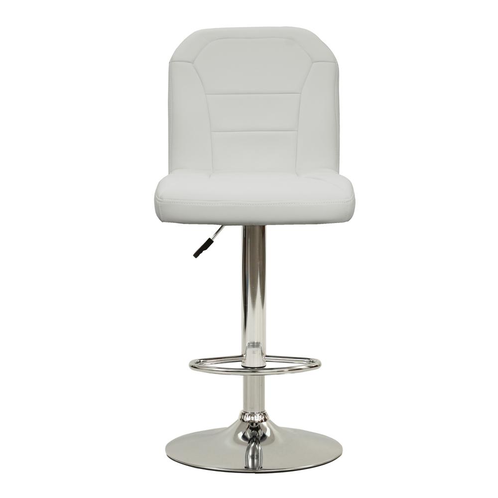 Adjustable Height & Swivel Barstool 2 Piece in White Faux Leather. Picture 2