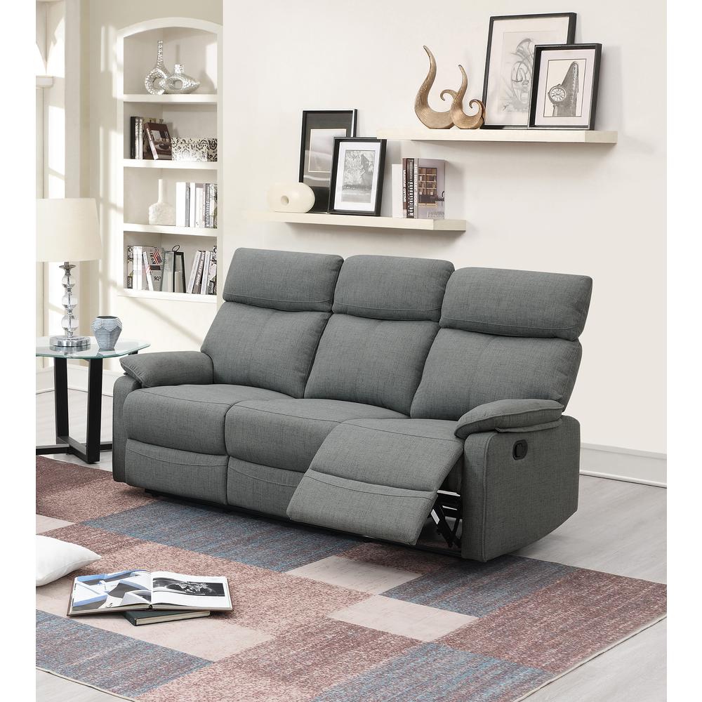 Manual Sofa Recliner in Gray. Picture 1