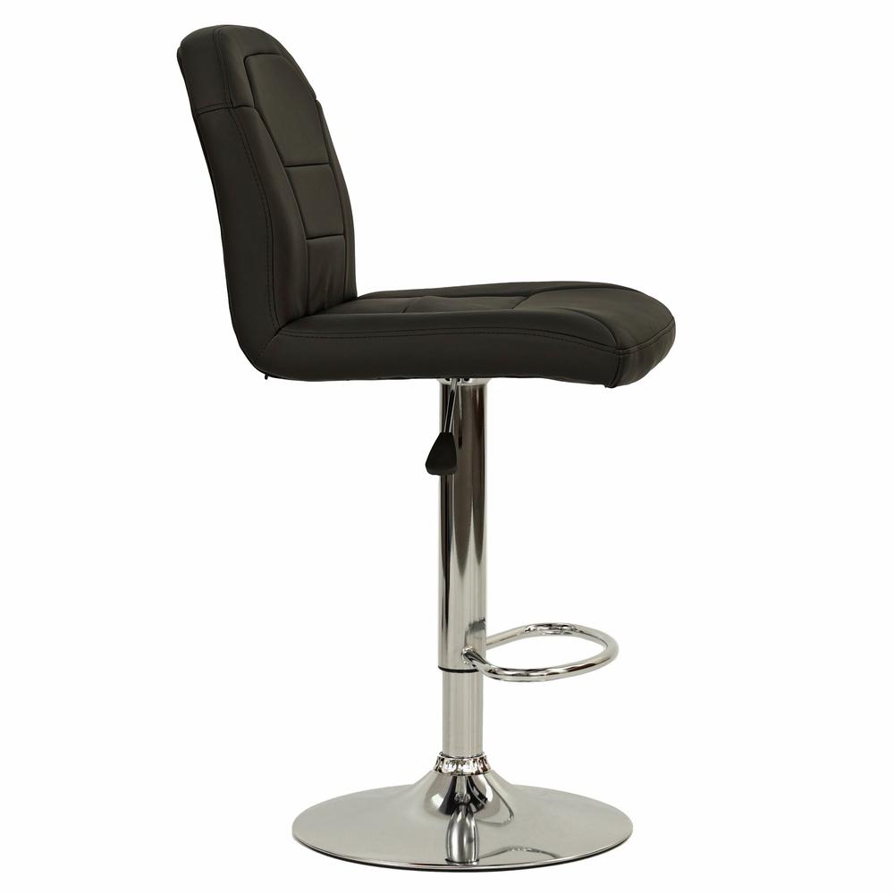 Adjustable Height & Swivel Barstool 2 Piece in Black Faux Leather. Picture 4