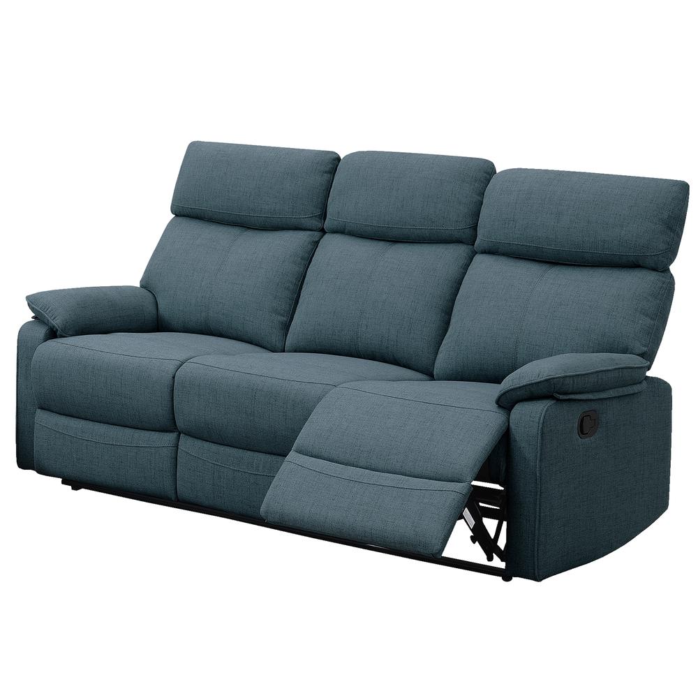Manual Sofa Recliner in Dark Blue. Picture 2