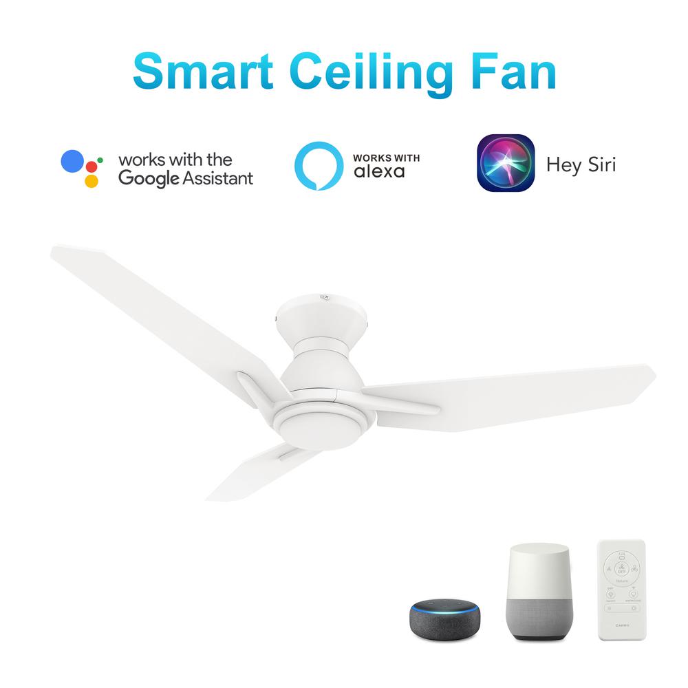 Tracer 48'' Smart Ceiling Fan with Remote, Light Kit Included White Finish. Picture 1