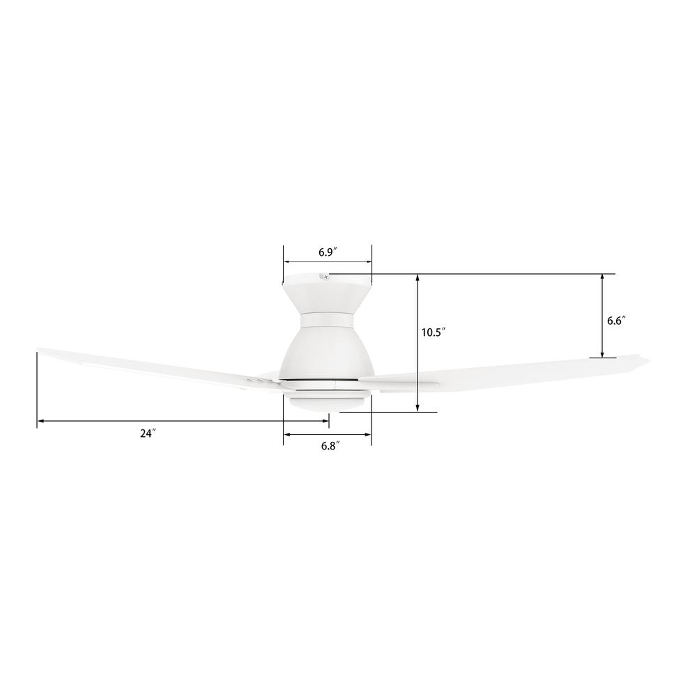 Tracer 48'' Smart Ceiling Fan with Remote, Light Kit Included White Finish. Picture 14
