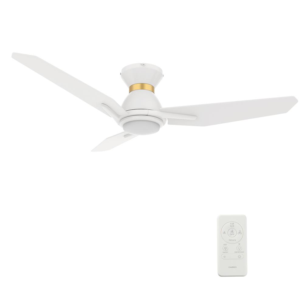 Calen 48-inch Smart Ceiling Fan with Remote, Light Kit Included White Finish. Picture 7