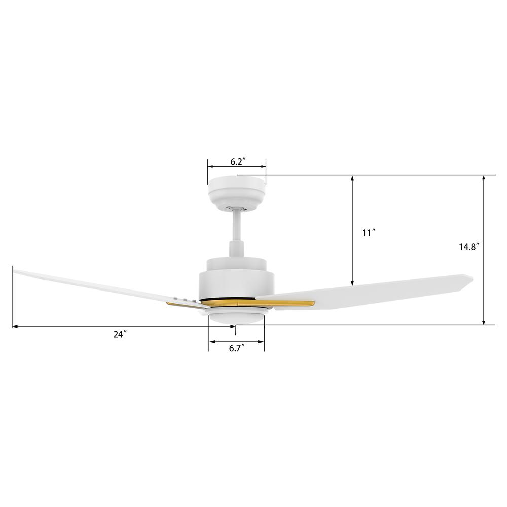 Tracer 48'' Smart Ceiling Fan with Remote, Light Kit Included, White Finish. Picture 6