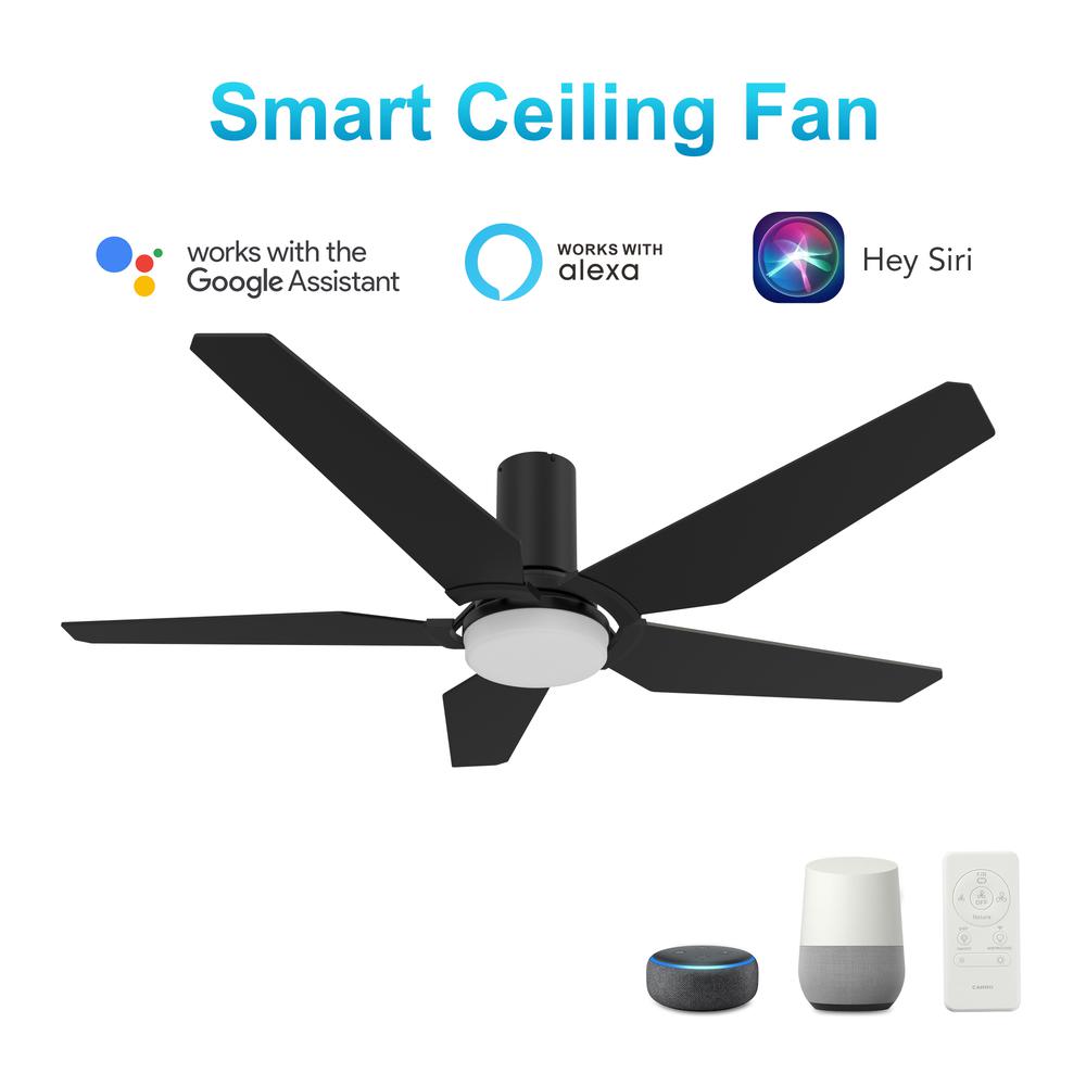 Woodrow  52-inch Smart Ceiling Fan with Remote, Light Kit Included Black Finish. Picture 1
