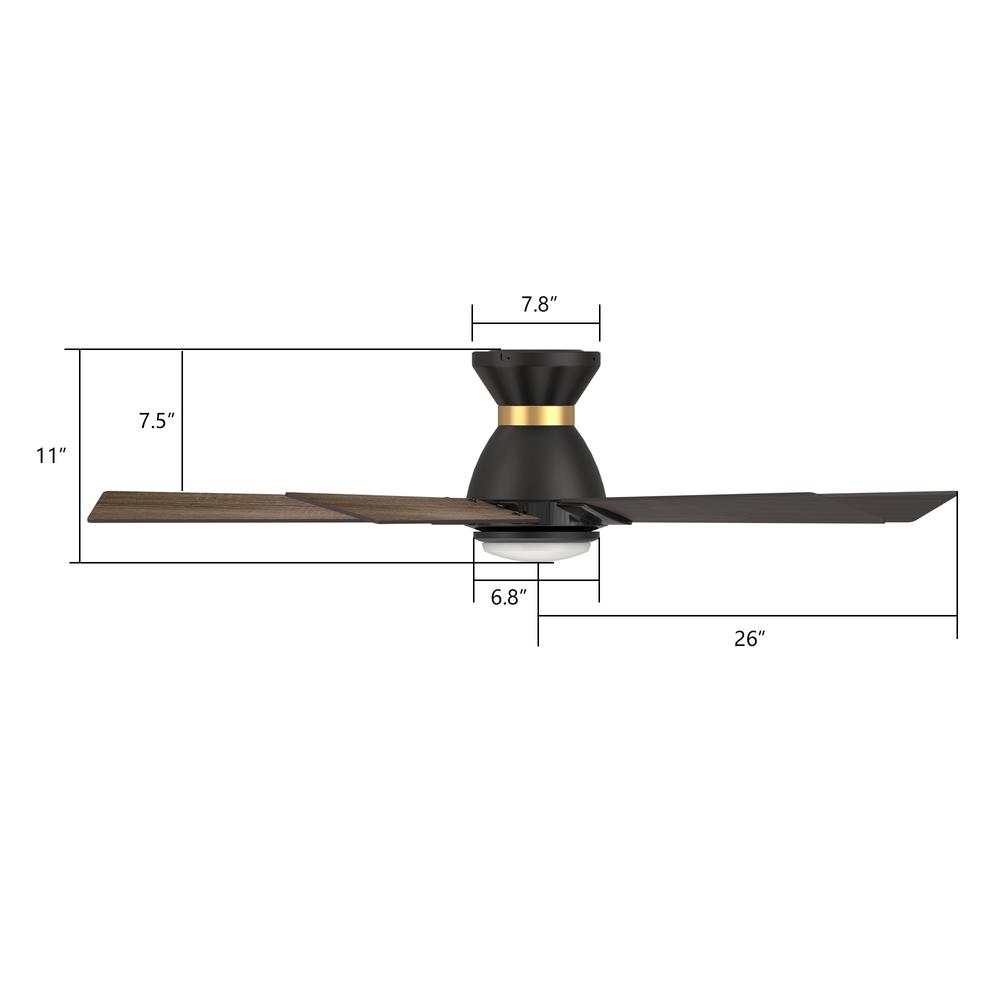 Ascender 52-inch Smart Ceiling Fan with Remote, Light Kit Included Black Finish. Picture 18