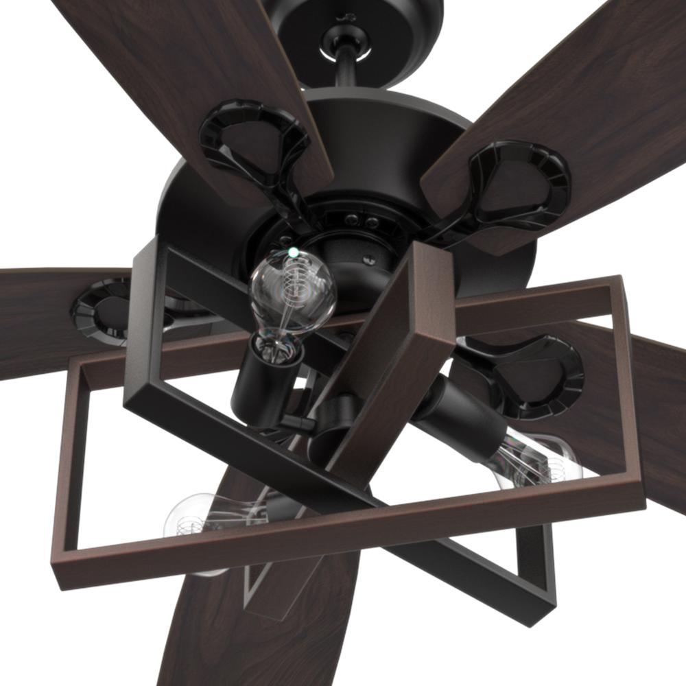 Karson 52-inch Ceiling Fan with Remote, Light Kit Included Black Finish. Picture 6