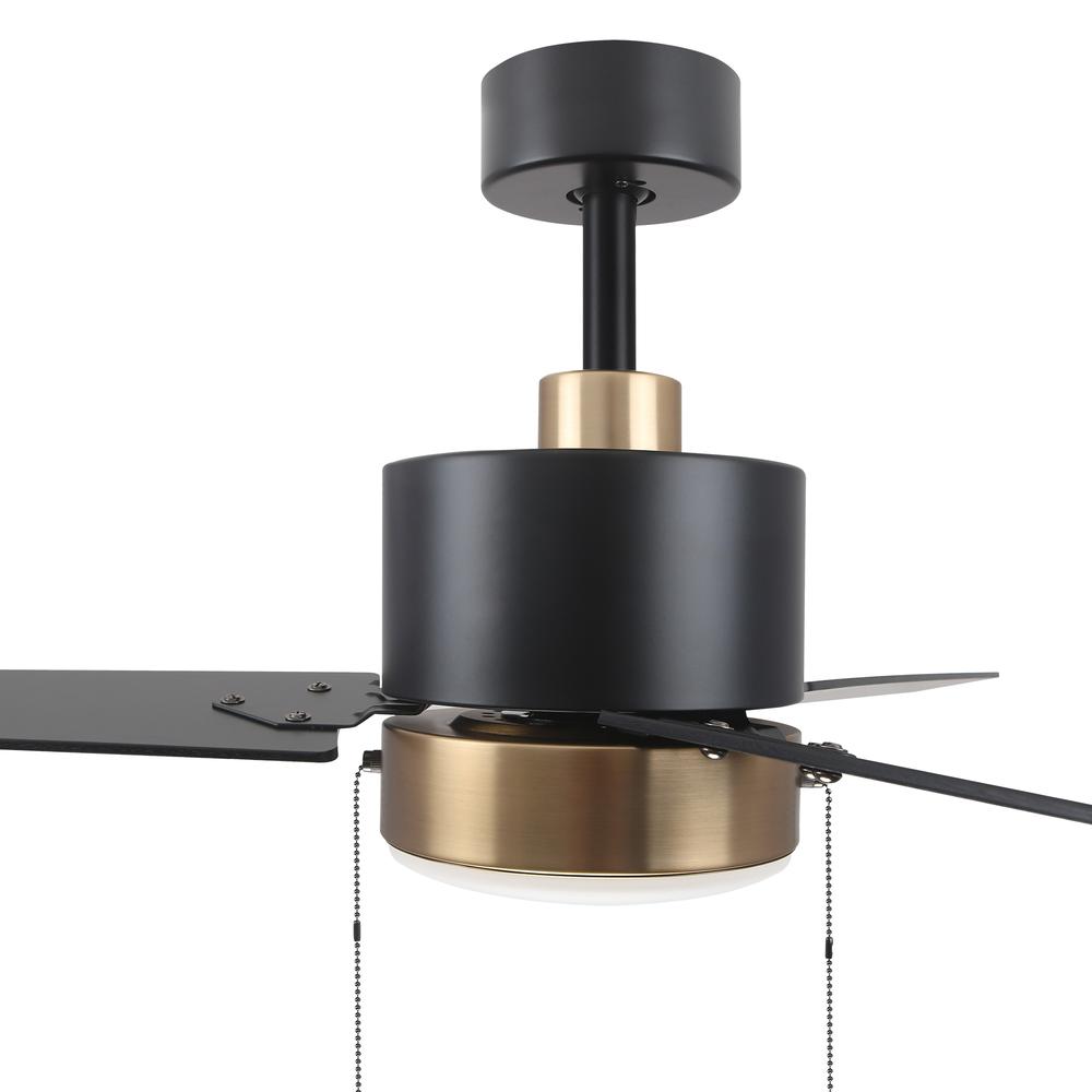 Kesteven 52'' Ceiling Fan with pull chains,Light Kit Included Black Finish. Picture 3