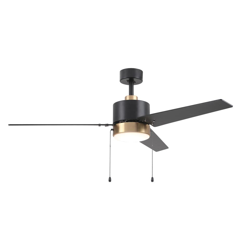 Kesteven 52'' Ceiling Fan with pull chains,Light Kit Included Black Finish. Picture 8