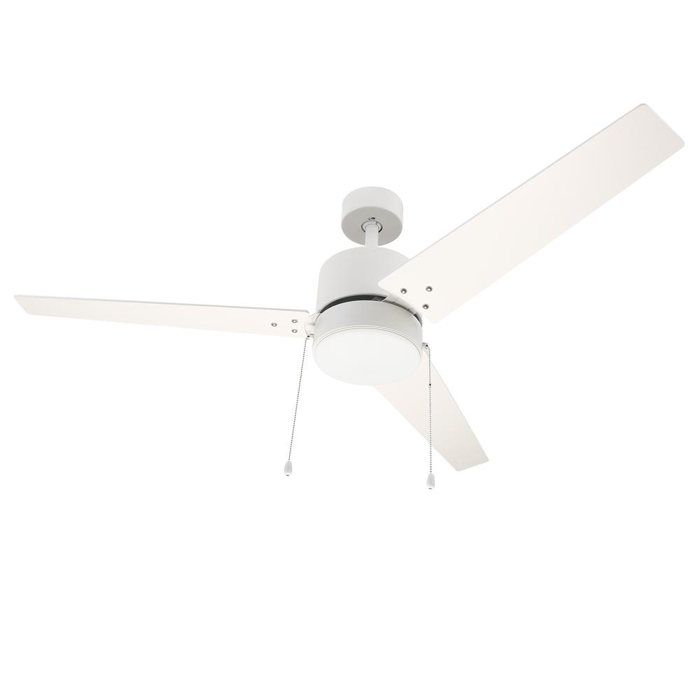 Kesteven 52'' Ceiling Fan with pull chains,Light Kit Included, White Finish. Picture 5
