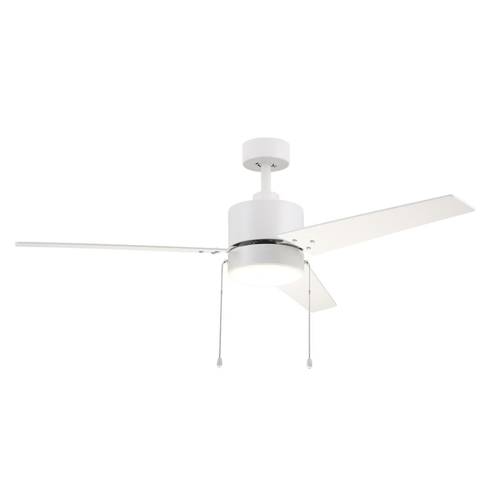 Kesteven 52'' Ceiling Fan with pull chains,Light Kit Included, White Finish. Picture 8